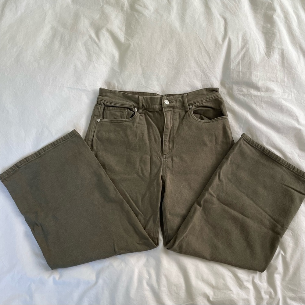 LOFT Green ‘The Wide Leg’ Jeans